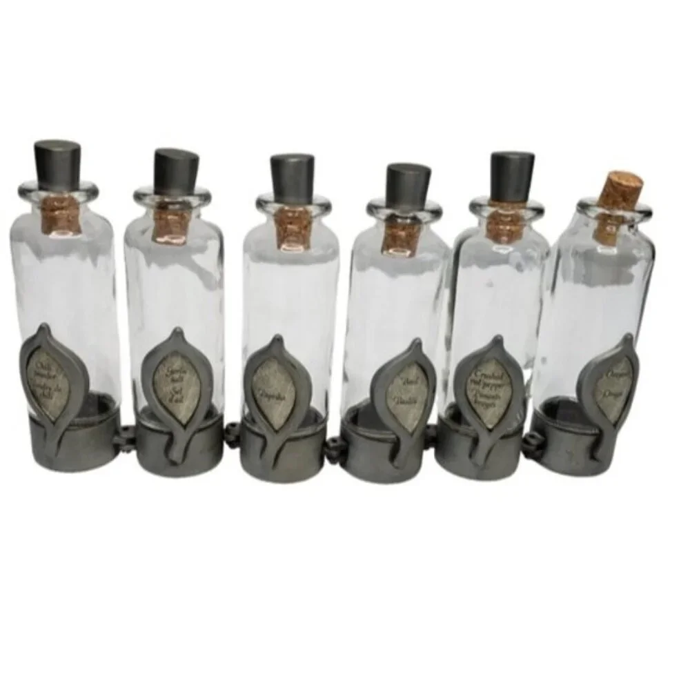Unique Jars Spice Witchy Goth Silver Tone 6 Jars Kitchen Spells - Picture 16 of 16